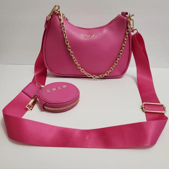 šļøā¬ļøšHOST PICKš bebe Pink Mara Nylon Crossbody Bag With Coin Purse - Picture 2 of 15